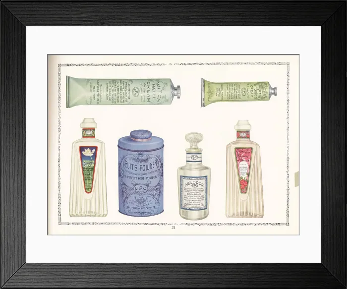 Framed Print : CPC cosmetics and deodorants from 1927 Framed Print : CPC cosmetics and deodorants from 1927