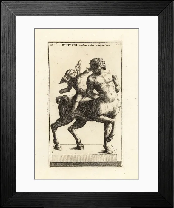 Framed Print : Marble statue of a Centaur and Cupid Framed Print : Marble statue of a Centaur and Cupid