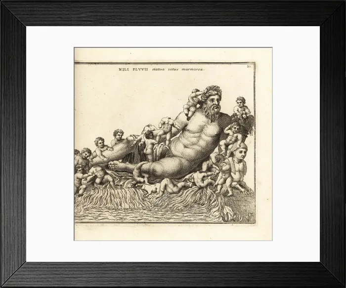Framed Print : Statue of the River Nile leaning on a sphinx Framed Print : Statue of the River Nile leaning on a sphinx