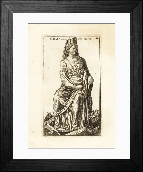 Framed Print : Statue of Roman goddess Magna Mater with mural crown Framed Print : Statue of Roman goddess Magna Mater with mural crown