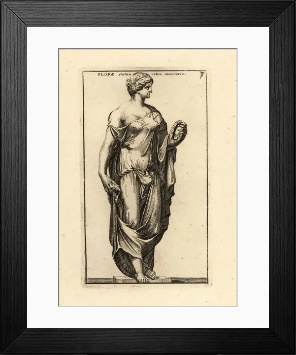 Framed Print : Marble statue of the Roman goddess Flora with garland Framed Print : Marble statue of the Roman goddess Flora with garland