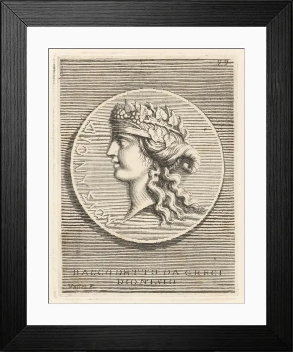 Framed Print : Head of Bacchus, Roman god of wine and grapes Framed Print : Head of Bacchus, Roman god of wine and grapes