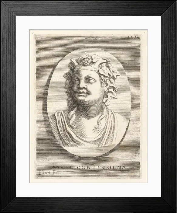 Framed Print : Head of Roman god Bacchus with horns Framed Print : Head of Roman god Bacchus with horns