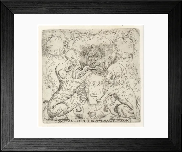 Framed Print : Bust of a man with rose-crowned putto holding crowns of laurel Framed Print : Bust of a man with rose-crowned putto holding crowns of laurel