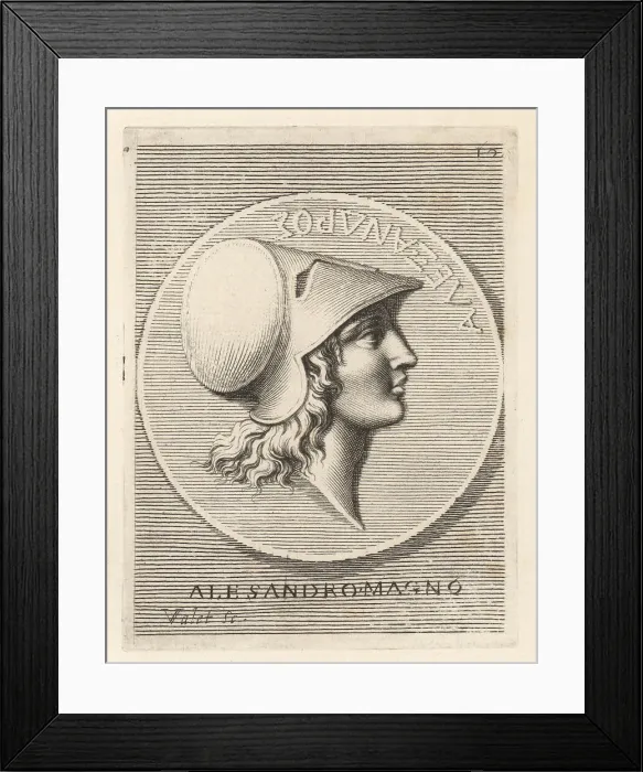 Framed Print : Profile portrait of Alexander the Great in Corinthian helmet Framed Print : Profile portrait of Alexander the Great in Corinthian helmet