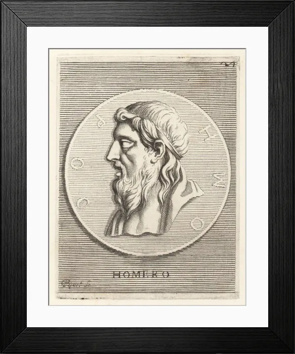Framed Print : Homer, Greek poet, author of the Iliad and the Odyssey, 8th cent Framed Print : Homer, Greek poet, author of the Iliad and the Odyssey, 8th cent