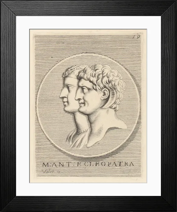 Framed Print : Heads of Mark Antony and Cleopatra Framed Print : Heads of Mark Antony and Cleopatra