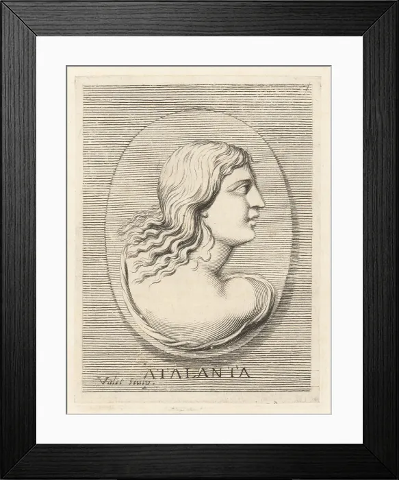 Framed Print : Atalanta, Greek virgin heroine from Boeotia, famed for her speed Framed Print : Atalanta, Greek virgin heroine from Boeotia, famed for her speed