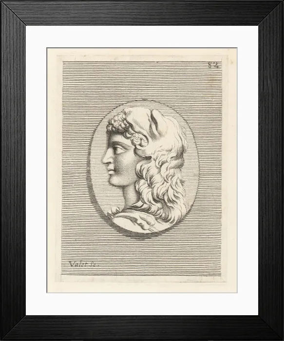 Framed Print : Head of an unknown man wearing a lionskin like Hercules Framed Print : Head of an unknown man wearing a lionskin like Hercules