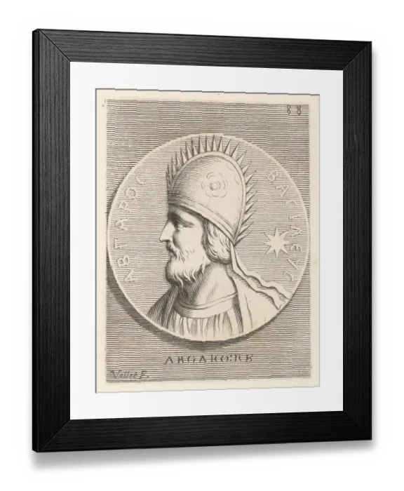 Framed Print : Abgar V, King of Osroene, with his capital at Edessa Framed Print : Abgar V, King of Osroene, with his capital at Edessa