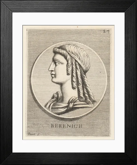 Framed Print : Berenice I, Queen of Egypt by marriage to Ptolemy I Soter, c. 34 Framed Print : Berenice I, Queen of Egypt by marriage to Ptolemy I Soter, c. 34