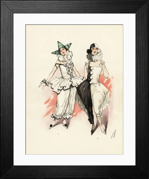 Framed Print : Pulcinella fancy dress costumes Framed Print : Pulcinella fancy dress costumes