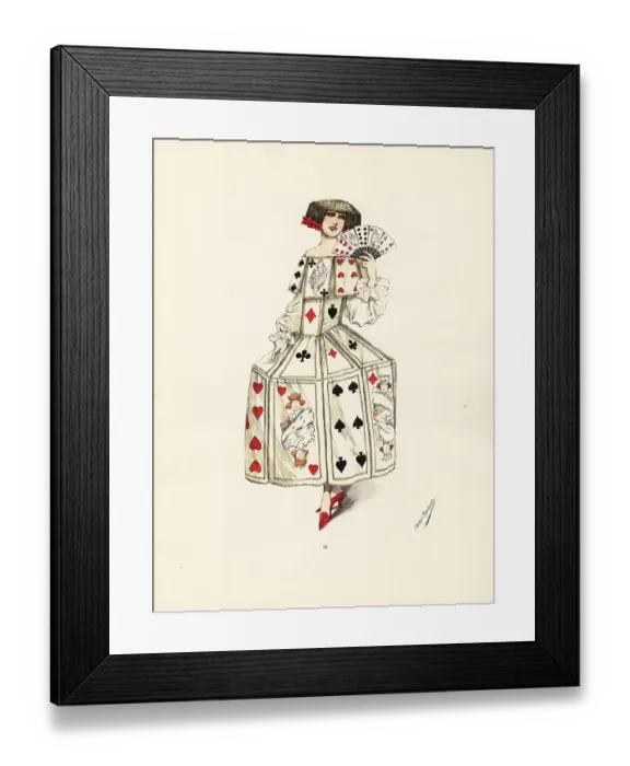 Framed Print : Woman in fancy dress costume as the game of cards Framed Print : Woman in fancy dress costume as the game of cards