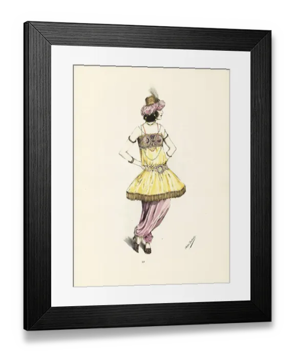Framed Print : Woman in fancy-dress costume as a Persian odalisque Framed Print : Woman in fancy-dress costume as a Persian odalisque