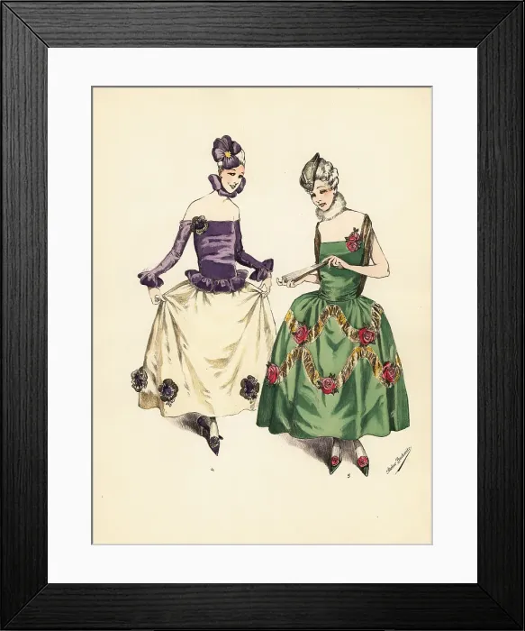 Framed Print : Women in 18th century inspired fancy-dress costumes Framed Print : Women in 18th century inspired fancy-dress costumes