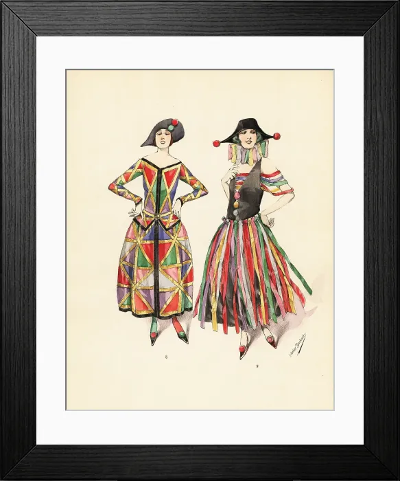 Framed Print : Harlequin fancy dress costumes Framed Print : Harlequin fancy dress costumes