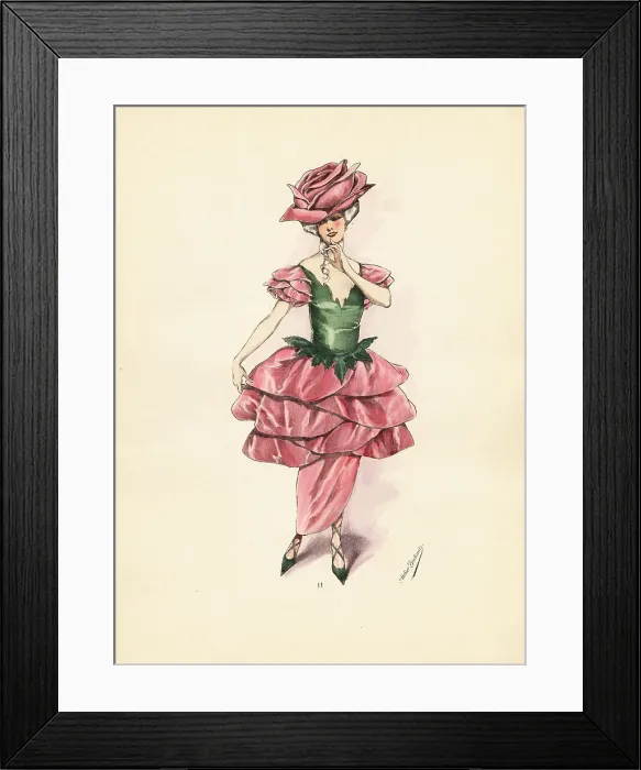 Framed Print : Woman in fancy dress costume as a rose bloom Framed Print : Woman in fancy dress costume as a rose bloom