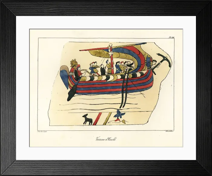 Framed Print : Harold Godwinson, Anglo-Saxon king of England, on his ship