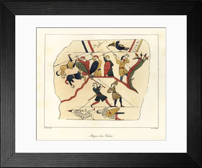 Framed Print : Anglo-Saxon soldiers surrounded on a hillock by Norman soldiers Framed Print : Anglo-Saxon soldiers surrounded on a hillock by Norman soldiers
