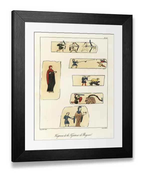 Framed Print : Fragments from the Bayeux Tapestry depicting the Norman Conquest Framed Print : Fragments from the Bayeux Tapestry depicting the Norman Conquest