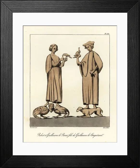 Framed Print : Figures of Robert II, Duke of Normandy, and William II, King of Framed Print : Figures of Robert II, Duke of Normandy, and William II, King of