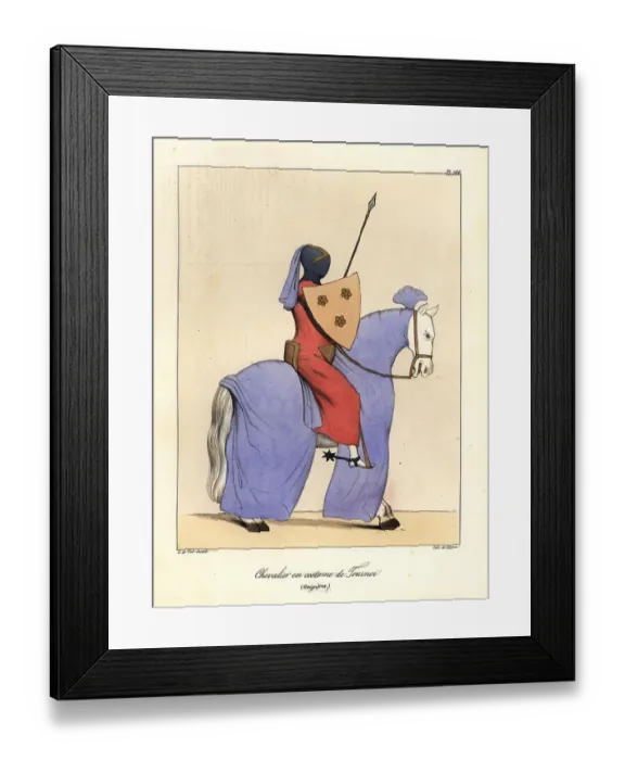 Framed Print : Knight in costume for a tournament, 12th century Framed Print : Knight in costume for a tournament, 12th century
