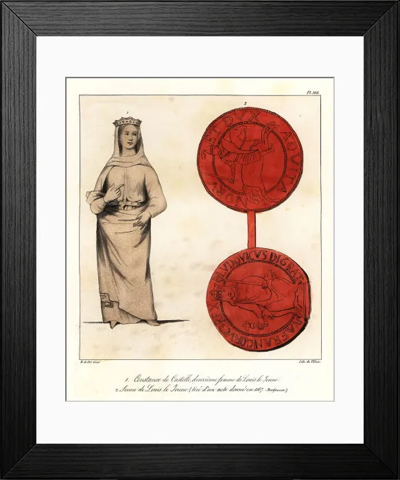 Framed Print : Effigy of Constance of Castile and seal of King Louis VII Framed Print : Effigy of Constance of Castile and seal of King Louis VII