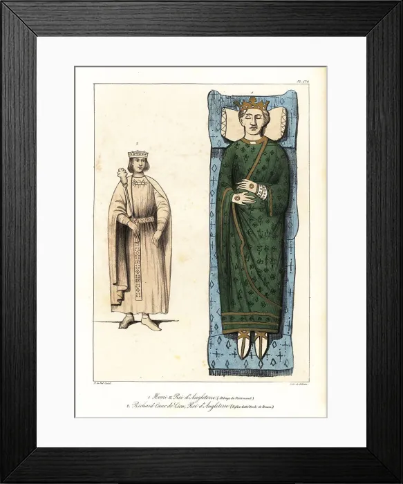 Framed Print : Figures of King Henry II and King Richard I of England Framed Print : Figures of King Henry II and King Richard I of England