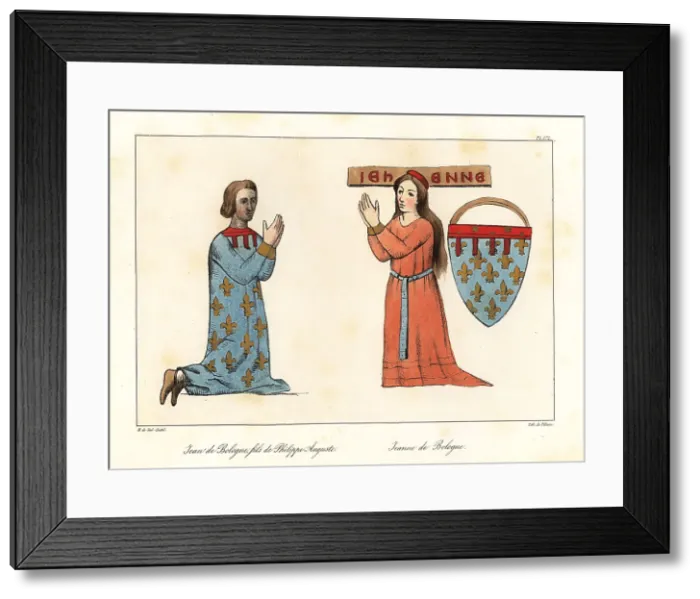 Framed Print : Philippe Hurepel and his sister Jeanne of Boulogne, 13th century Framed Print : Philippe Hurepel and his sister Jeanne of Boulogne, 13th century