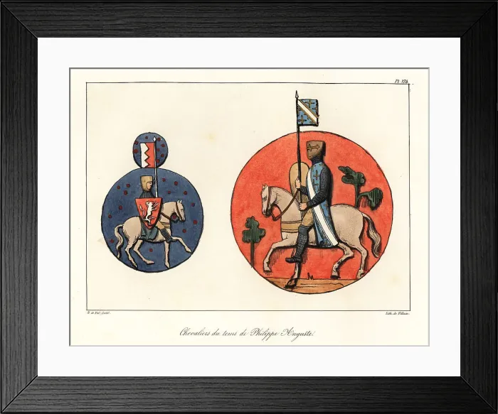 Framed Print : Knights of the time of King Philip II of France, 1165-1223 Framed Print : Knights of the time of King Philip II of France, 1165-1223