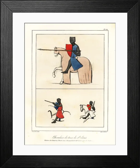Framed Print : Crusading knights of the era of King Louis IX, Saint Louis, 1214 Framed Print : Crusading knights of the era of King Louis IX, Saint Louis, 1214
