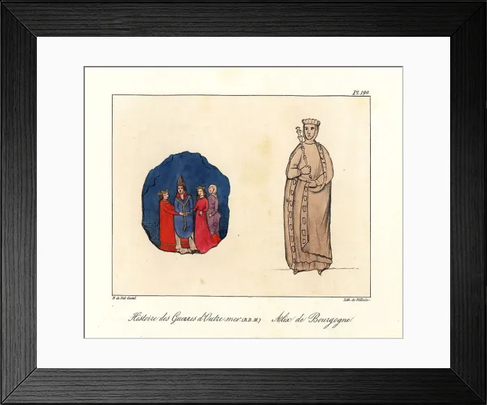 Framed Print : Royal wedding ceremony and figure of Adelaide of Burgundy, 13th Framed Print : Royal wedding ceremony and figure of Adelaide of Burgundy, 13th