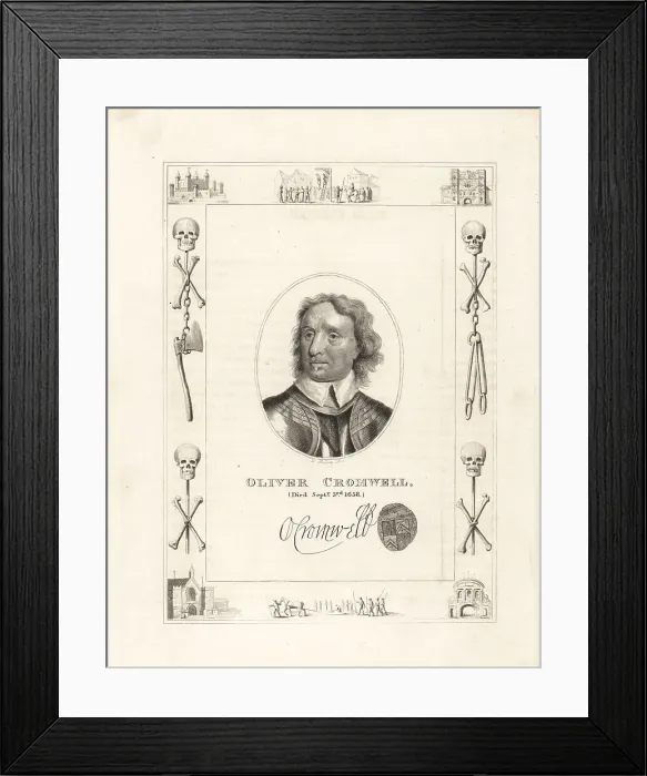 Framed Print : Oliver Cromwell, died September 3, 1658 Framed Print : Oliver Cromwell, died September 3, 1658
