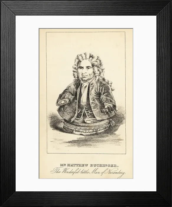 Framed Print : Matthias Buchinger, German artist and performer, 1674-1722 Framed Print : Matthias Buchinger, German artist and performer, 1674-1722