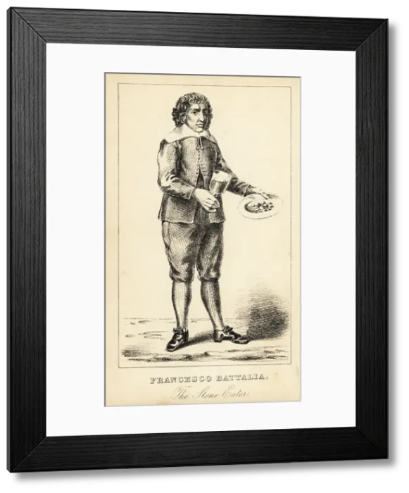 Framed Print : Francesco Battalia, the Stone Eater, 17th century Framed Print : Francesco Battalia, the Stone Eater, 17th century