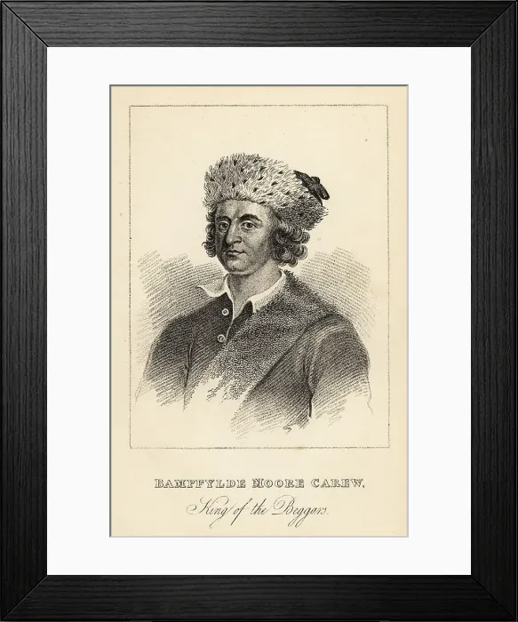 Framed Print : Bampfylde Moore Carew, King of the Beggars, 18th century Framed Print : Bampfylde Moore Carew, King of the Beggars, 18th century