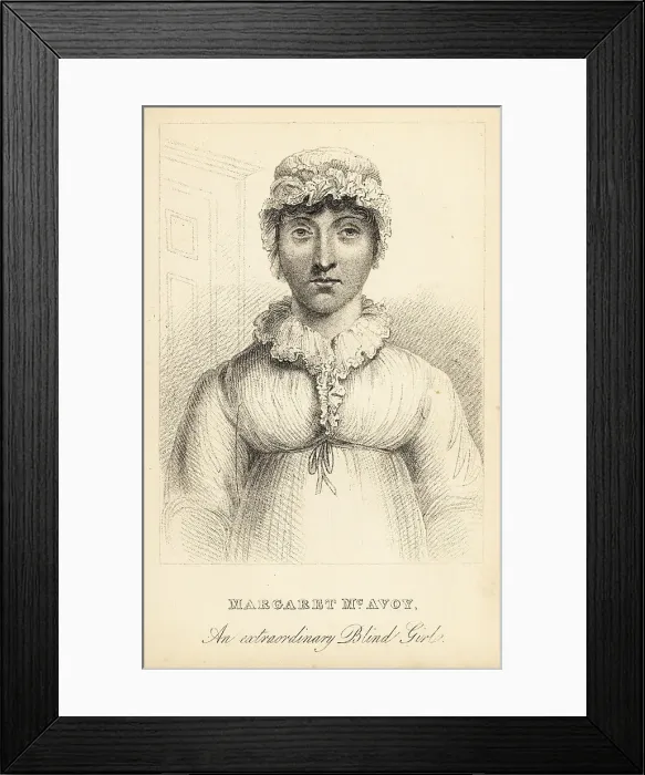 Framed Print : Margaret McAvoy, an extraordinary blind girl, 1800-1820 Framed Print : Margaret McAvoy, an extraordinary blind girl, 1800-1820