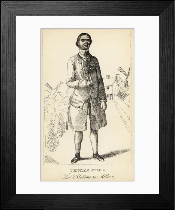 Framed Print : Thomas Wood, the abstemious miller, 1719-1783 Framed Print : Thomas Wood, the abstemious miller, 1719-1783