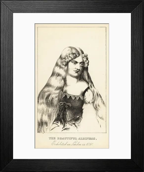 Framed Print : Miss Harvey, the Beautiful Albiness, Regency era Framed Print : Miss Harvey, the Beautiful Albiness, Regency era
