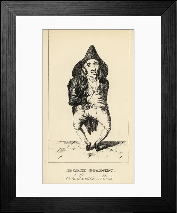Framed Print : George Romondo, an eccentric mimic, 18th century Framed Print : George Romondo, an eccentric mimic, 18th century