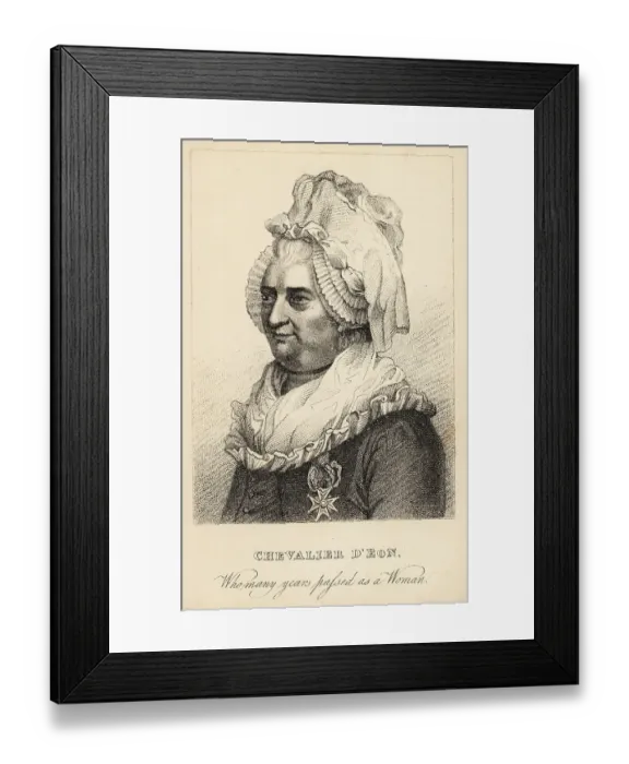 Framed Print : Chevalier d'Eon, passed as a woman, 1728-1810 Framed Print : Chevalier d'Eon, passed as a woman, 1728-1810