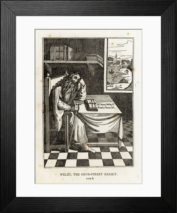 Framed Print : Henry Welby, reclusive inhabitant of Grub Street, aged 84 Framed Print : Henry Welby, reclusive inhabitant of Grub Street, aged 84