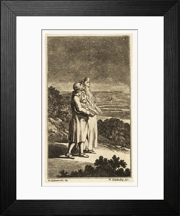 Framed Print : A man and woman looking up at the stars, 18th century Framed Print : A man and woman looking up at the stars, 18th century