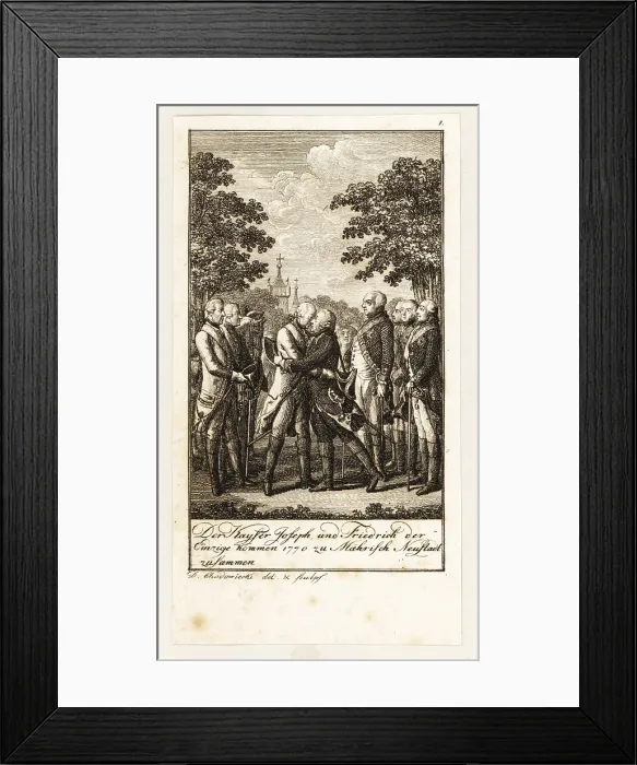 Framed Print : Meeting of Joseph II and Frederick the Great, 1770
