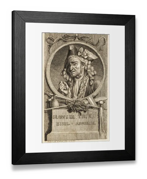 Framed Print : Portrait of Commodore Hawser Trunnion from Peregrine Pickle Framed Print : Portrait of Commodore Hawser Trunnion from Peregrine Pickle