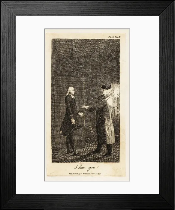 Framed Print : Two men arguing in a candlelit room, 18th century Framed Print : Two men arguing in a candlelit room, 18th century