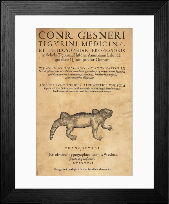 Framed Print : Title page to the Oviparous Quadrupeds volume Framed Print : Title page to the Oviparous Quadrupeds volume