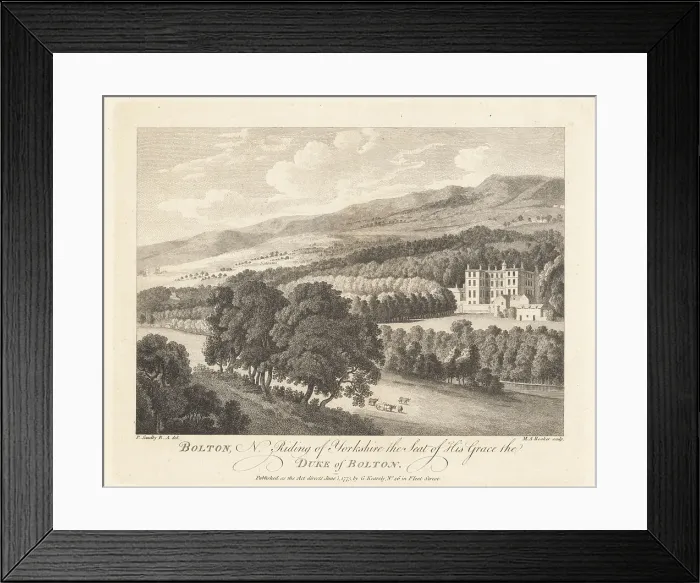 Framed Print : View of Bolton Hall, North Riding of Yorkshire, 18th century Framed Print : View of Bolton Hall, North Riding of Yorkshire, 18th century