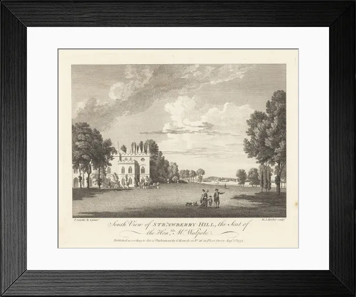 Framed Print : South view of Strawberry Hill, Twickenham, 18th century Framed Print : South view of Strawberry Hill, Twickenham, 18th century