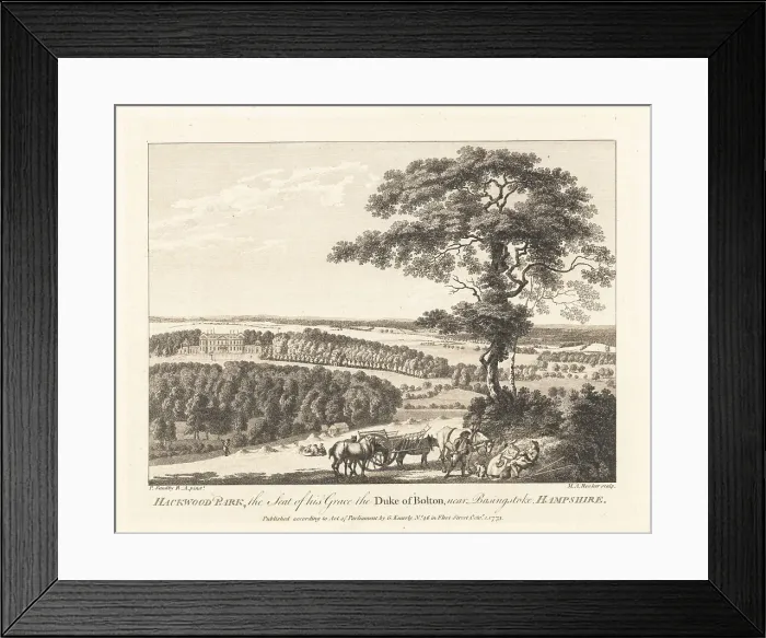 Framed Print : View of Hackwood Park, Basingstoke, 18th century Framed Print : View of Hackwood Park, Basingstoke, 18th century